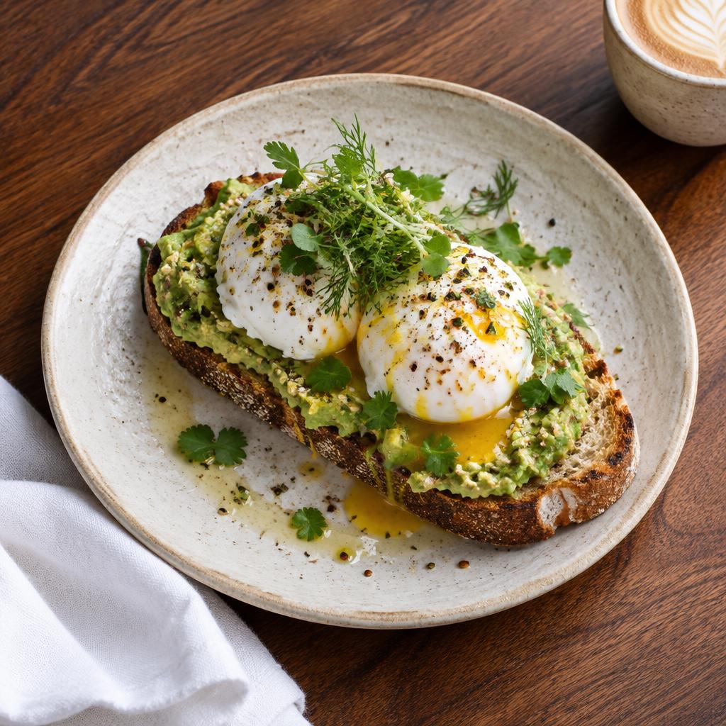 Breakfast inspiration: poached eggs on avocado sourdough